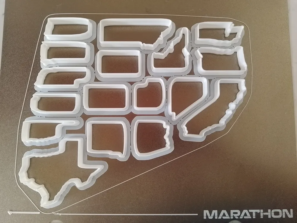 Finished 3D-printed cookie cutters ready to use
