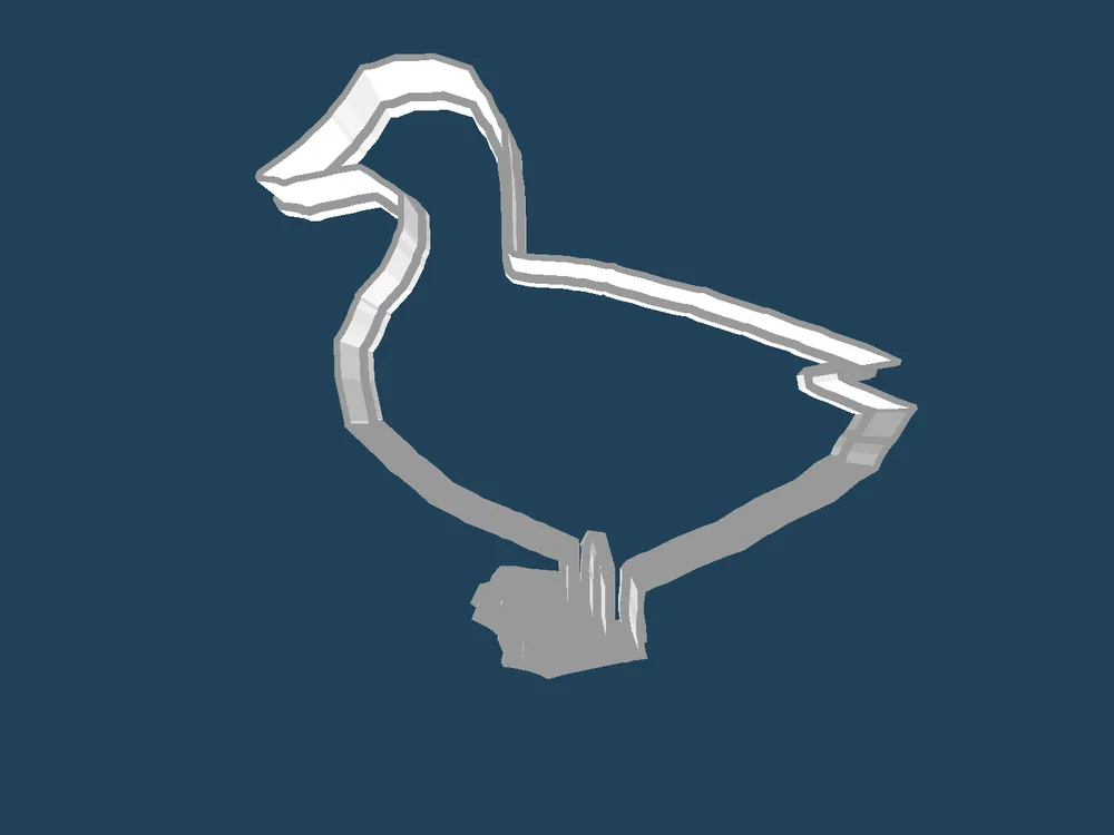Duck-shaped outline cookie cutter
